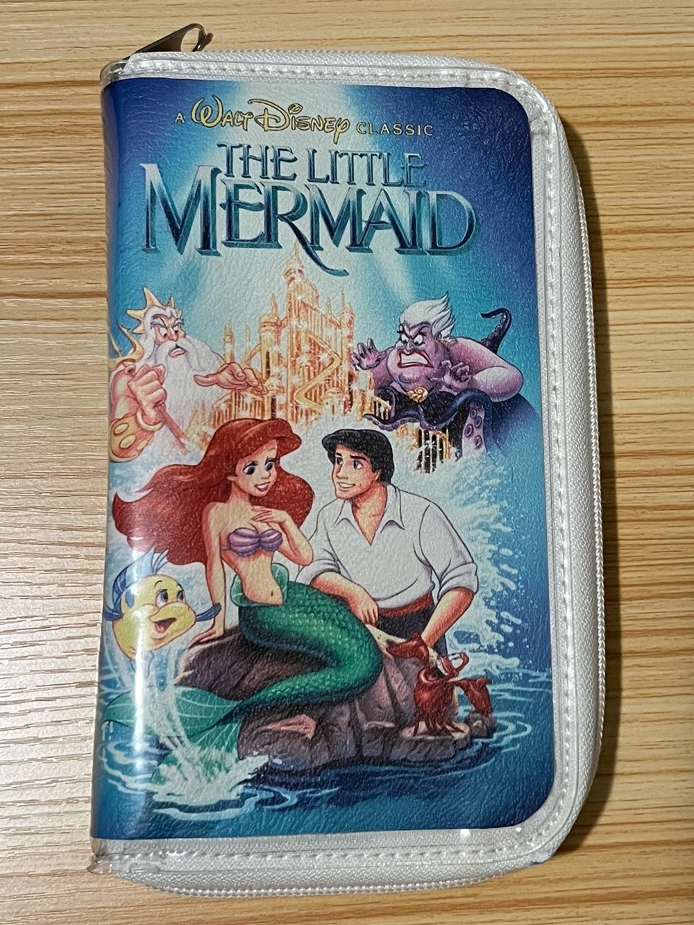 Disney Parks The Little Mermaid Ariel VHS Style Large Zip Around Wallet Rare